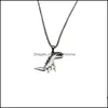 Pendant Necklaces Pendants Jewelry Punk Animal Dinosaur Necklace Stainless Steel Bead Chain For Women Mens Drop Delivery 2021 Fcgkh