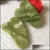 Mas Stones Gua Sha Set SCRA Therapy Jades Roller Rocks Health Beauty YTL을위한 자연 석재 녹색 Jade Guasha Board Masr