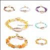 Autres Bracelets Bijoux Coquille Charme Pierre Naturelle Puces Pour Femme Bohème Conque Bracelets Quartzs Cristal Reiki Met Dhx2Q