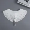 Bow Ties Fake Collar Scarf Shawl Women's Shirt White Hollow Out False Vest Decorative Girls Löstagbart sjalbåge
