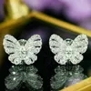 Stud Huitan Orecchini a farfalla color argento Orecchini piercing all'orecchio Matrimonio per le donne Fantasia Accessori da indossare tutti i giorni Gioielli alla modaStud Farl22