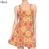 Women Dress Lemon Orange Pattern 3D Printed Mini Dress for Fashion Female Sleeveless KneeLength Summer Fruit Dresses 220616