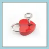 Door Locks Hardware Building Supplies Home Garden Heart Shaped Padlocks Vintage Mini Love With Key For Handbag Small L Dhc7Q