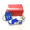 14 Styles 3pcs/set Designer Silicone 3D Sneaker Ball Shirt Keychain with Red Box Men Women High Quality Shoes Keychains Fashion Basket Basket Keychain and Boxes