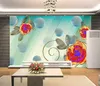 salon chambre peintures peint 3d fond d'écran rétro de fleur de fond décoration murale peinture mural autocollants