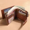 RFID Wallet Men Leather Leather Hear Men Wallet Layer Cowhide Fashion Wallet Coin Pres Card's Card's Cardholderwallet H220422