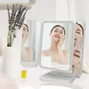 Miroirs compacts Miroir de maquillage de bureau Longue durée de veille Élégant Application large Trois fois Micro USB LED MirrorCompact CompactCompact