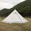 Tenda de pirâmide Bushcraft atualizada 210T Plaid Ripstop Winter Camping tenda com caia de neve Hole Huride Altura 160cm H220419