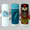 20oz Sublimatie Bluetooth-luidspreker Tumbler Blanks RECHTE Muziekbeker Witte reismok Slimme draagbare draadloze waterfles met rietje en deksel