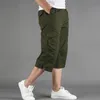 Lång längd last shorts män sommar casual bomull multi fickor byxor beskurna byxor militär kamouflage 5xl w220331