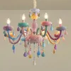 Lâmpadas pendentes Princesa Crystal Candelier Kids Room Lâmpada Casamento criativo Vida LED LED ROUTO K9 CL33107PENDIDO