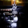 Interiördekorationer Auto Rearview Bling Crystal Decor Charm Elegant Swan Rhinestone Ornament Lucky Pendant DecorationInterior Decorationsin