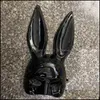 مصمم أقنعة PVC Easter Bunny Girl Mask Sexy Rabbit Ear White Cut Dhmi5