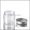 Storage Boxes Bins Home Organization Housekee Garden 30 40 50 60 80Ml Plastic Jars Transparent Pet Cans Round Bottle With Plastic/Aluminum