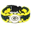 Charm Armbänder 10 teile/los Fußball Sport Armband Green Bay Charms Leder Armreif Paracord Survival Kent22