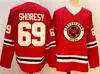 Хоккейные майки Shoresy 69 Jersey Red Color Letterkenny Irish Size S-XXXL Сшитые мужские