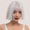 Nxy Wigs 2021 New Fashion Qi Bangs Bobo Animation Short Hair Green Air Sea Set Simulation 220527