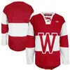 Nik1 2020NCAA Wisconsin Badgers College Hockey Jersey Broderie Cousue Personnalisez n'importe quel nombre et nom Jerseys