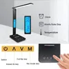 10W QI charge sans fil LED lampe de bureau avec calendrier température réveil oeil protéger étude affaires lumière lampe de Table