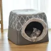 Pet Bed For Cats Dogs Soft Nest Kennel Cave Cat's House Sleeping Bag Mat Pad Tent Pets Winter Warm Cozy s Cat Supplies 220323