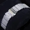 Armbandsur is ut fyrkantig klocka för män topp full diamant mens klockor ultra tunn vattentät hiphop klocka dropp255k