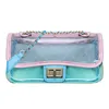 Transparent Jelly bag Lattice Crossbody bag 2022 Summer New Quality PVC Women's Designer Handbag Chain Shoulder Messenger262V