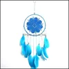 Konst och hantverk Arts Gifts Home Garden Goose Feather Lace Fashion Dream Catcher M￶bler Fj￤drar Fordon Pendant Pae10488 Drop Deliver