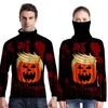 Sweats à capuche pour hommes Sweat-shirts imprimés à manches longues automne col rond écharpe chemise effrayant citrouille lanterne série T-shirt pour hommes thème Halloween