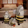 Funny Shark Bee Cuddle relleno Bee Bee Pop Cushion Ornamental Cushion Ldren Toys Birthday Christmas Regalo J220729