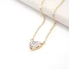 Pendant Necklaces Fashion Heart Valentines Gift Oval Pull Pave Clear Zircon Small Choker Pendants Necklace WomenPendant