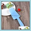 Cake Tools Bakeware Kitchen Dining Bar Home Garden Disposable Plastic Cutter Birthday Dessert Wedding Knife Frosted Black Transparent Bk