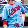 Personalizzato NCAA Liberty LU Baseball Jersey College Derek ORNDORFF Aaron ANDERSON Tre HILLIER Grigio BETTS Cucito Blu Rosso Bianco