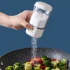 2 st/set mätning push typ kryddor flaska roterande förseglade hushåll kök salt monosodium glutamat krydda burk ny