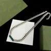 22ss jóias 925 prata g letra verde esmalte pingente colar masculino e feminino moda pulseira feriado gift255v