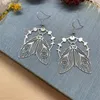 Dangle & Chandelier Vintage Moon Phase Hollow Textured Moth Earrings Fashion Personality Women's Metal Party Gift Jewelry DropDangle