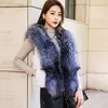 Women's Fur & Faux Female Mink Whole Skin Short Vest Silver Collar Coat VestWomen's Women'sWomen's