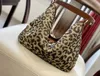 New designer design shoulder bag women's leopard canvas bag fashionable and versatile