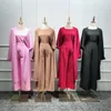 Drie stukken Moslim Abaya Turkse Kimono Tops Broek Moslim Jurk Hijab Gewaad Dubai Caftan Kaftan Islam Kleding Past wq2595w