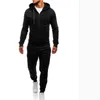 Herrspåriga våren och hösten Fashion Young Hooded Men's Suit Casual Loose Sportswear European American Simple Urban Suitmen's