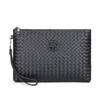 Luxury Designer Men s Clutch Bag Woven Leather Purse and Handbags for Men Large Capacity Business Envelope Ipad 220527