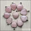 Kunst- en ambachten trendy natuurlijke rozenkwarts stenen charmes sierzijdige harthangers 25 mm voor kettingen sieraden maken hele sport2010 dhth5