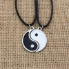 Yin Yang Tai Chi Couple Necklace For Lover Best Friends Adjustable Wax Rope Necklace Chinese Style Jewelry Gift