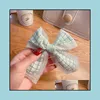Hair Clips Barrettes Plaid Bow Hairpin For Women Kids New Headdress Girls Cute Bangs Clip Fashion Accessories Drop Delivery 2021 Jew Dhz73