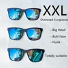 نظارة شمسية جولي مربعة كبيرة الحجم مستقطبة للرؤوس الكبيرة للرجال ريترو عتيق XXL حماية فائقة من الأشعة فوق البنفسجية MJ8023