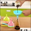 Food Grade Funnel Portable Plastic Mti Function Long Handle Liquid Funnels Home Kitchen Tool Pure Color 0 9Xy Bb9 Drop Delivery 2021 Other T