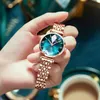 Armbandsur 2022 Kvinnor Elegant Klocka Rhombus Diamond Dial Quartz Water Resitant Womens Enkel armbandsur