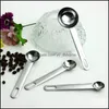 M￤tverktyg Bakning Matlagning H￤ngbara handtagskedar St￤ll in rostfritt st￥l DHQWG