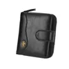 wallets Vintage Leather Men Wallet Multi-function Short Men's Zipper Buckle Coin Purse Luxury Brand Multi-card Pocket Clutch 220625