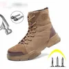 Bottes à bout en acier pour hommes travail militaire chaussures indestructibles désert Combat armée chaussures de sécurité 36-48