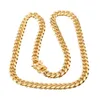 202 Hot Jewelry Herren Miami Kubanische Kette Halskette 18 Karat Edelstahl Gold Kuba Hip-Hop Männer Junge Halskette